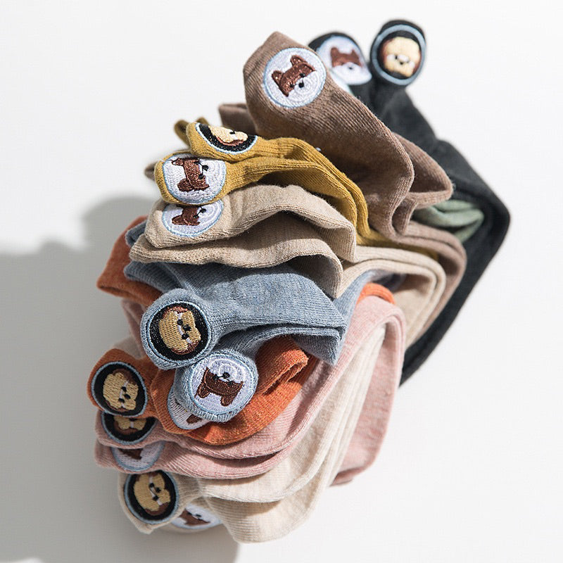 日系刺繡後跟狗狗短襪 S25 商品展示圖 7