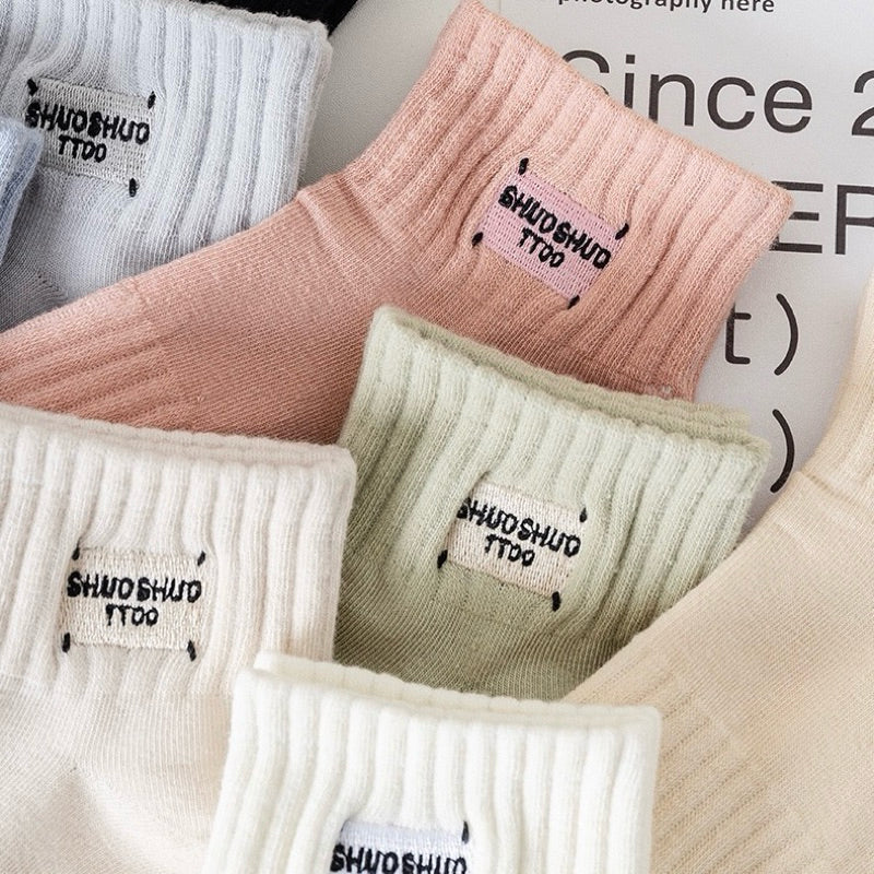 馬卡龍色系 字母刺繡襪 S43 商品展示圖 7