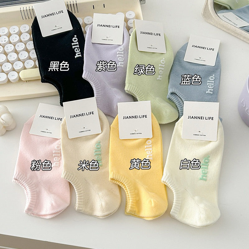 純色腳底Hello短襪 S7 商品展示圖 3
