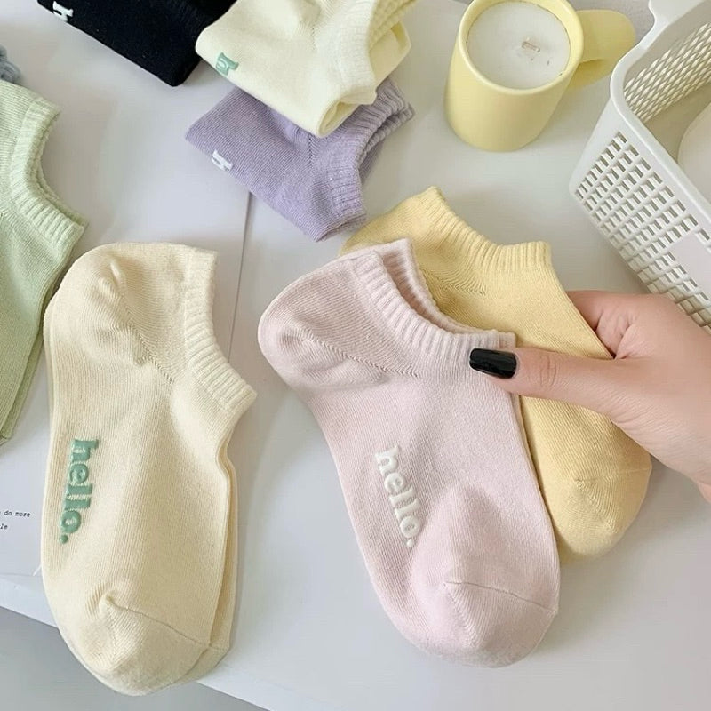 純色腳底Hello短襪 S7 商品展示圖 4