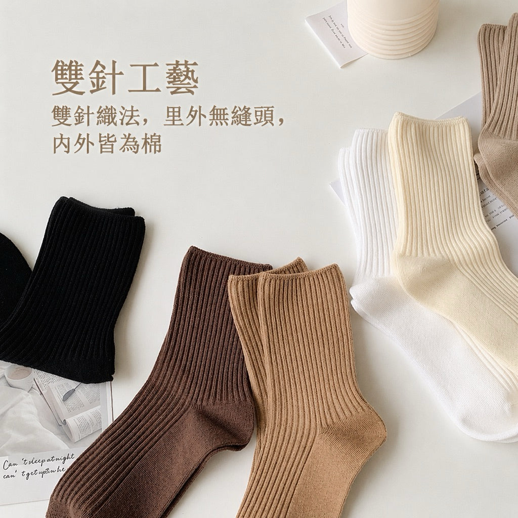 奶茶色調中筒襪 S31 商品展示圖 4